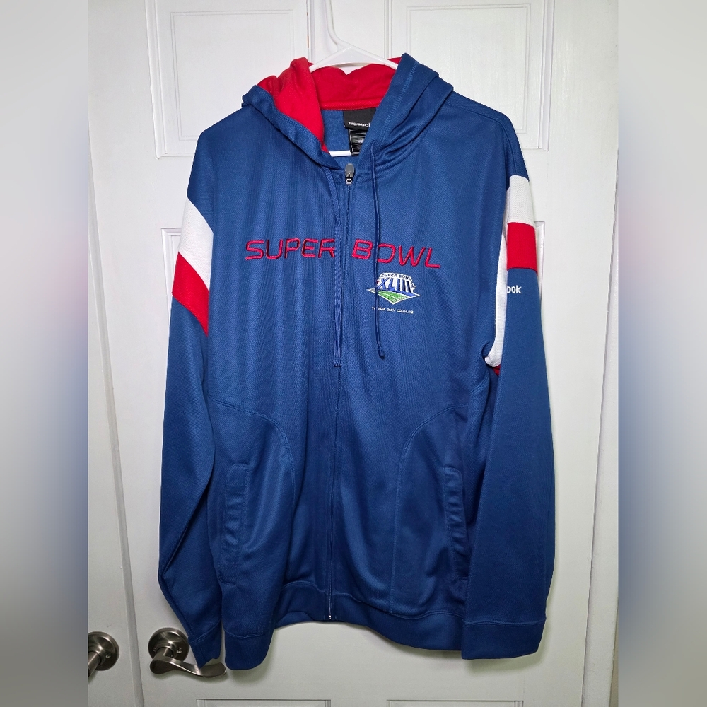 Super Bowl XLIII NFL Reebok Hooded Zip Up Tampa Bay 2009-Men's Size L NWT